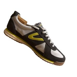 Tretorn Retro Athletic Sneakers in Black, Gray and Yellow